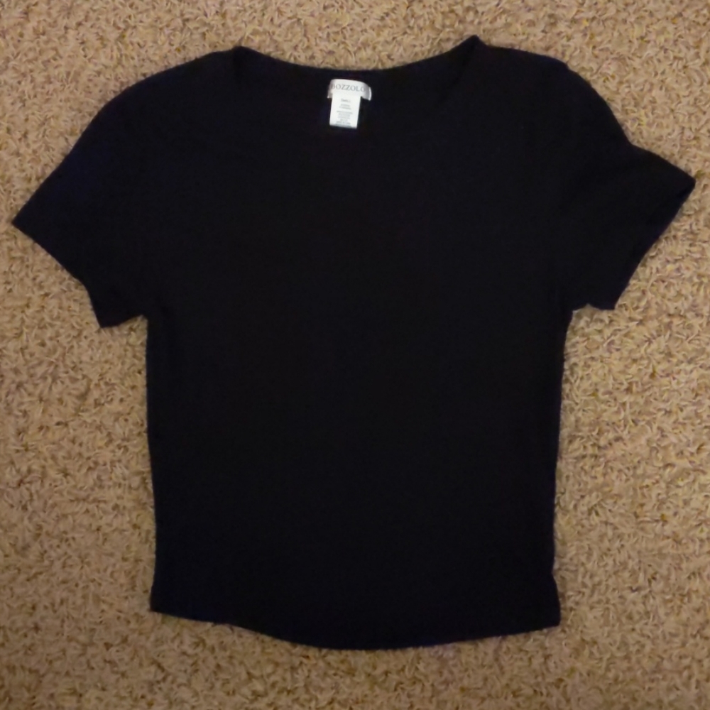 S Black Bozzolo Crop Top